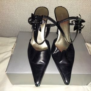 Nine West ankle strap kitten heels